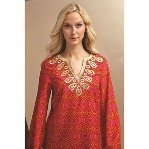 Mud Pie Corinne Embroidered Tunic Top